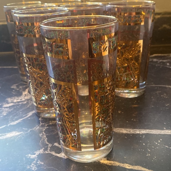 8 Vintage Dominion Glass Company  Gold Rimmed Glass Tumblers. Made in Canada - Picture 6 of 17